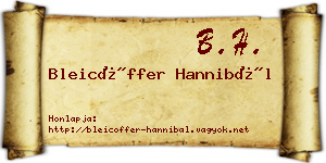 Bleicöffer Hannibál névjegykártya